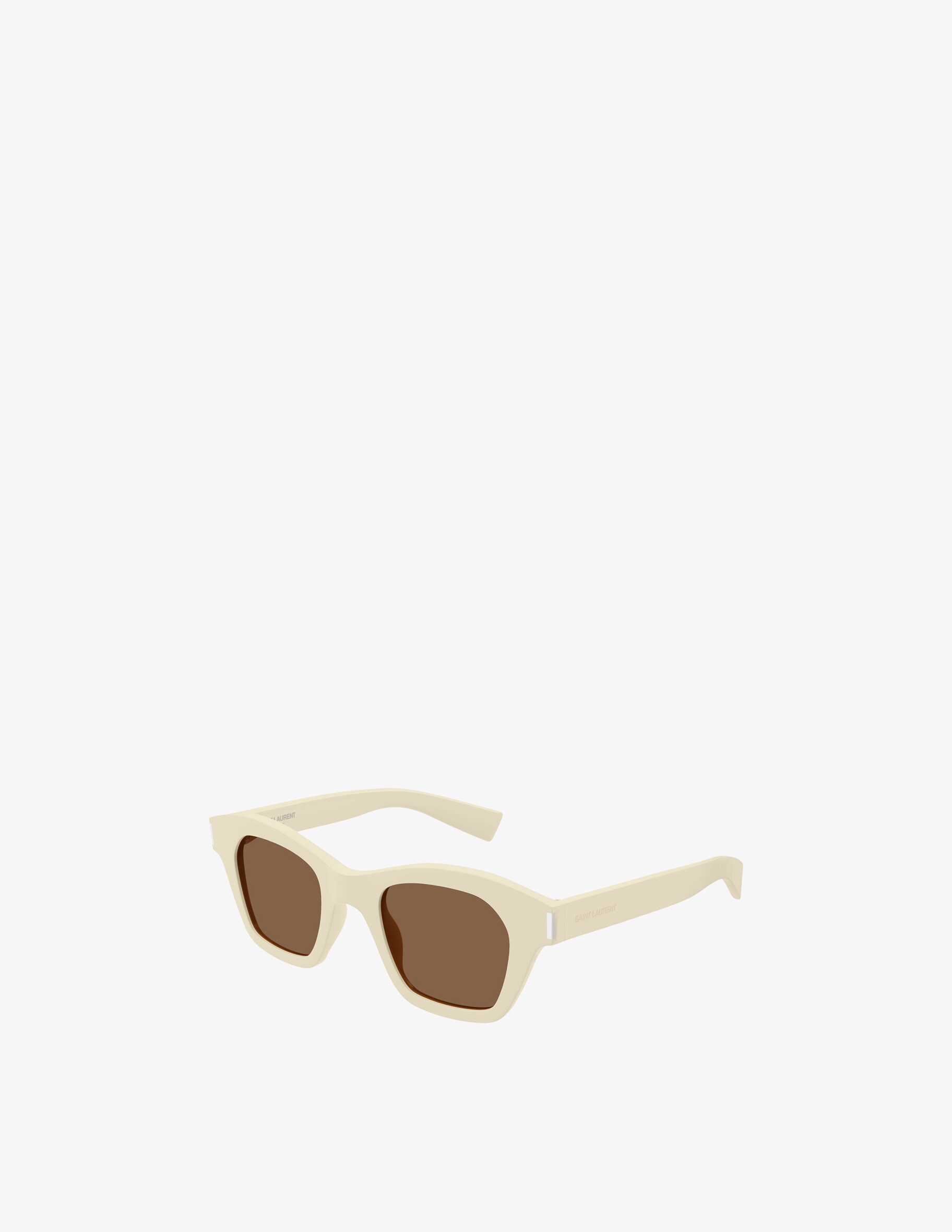 Солнцезащитные очки SL 592 в квадратной оправе Saint Laurent, цвет Ivory