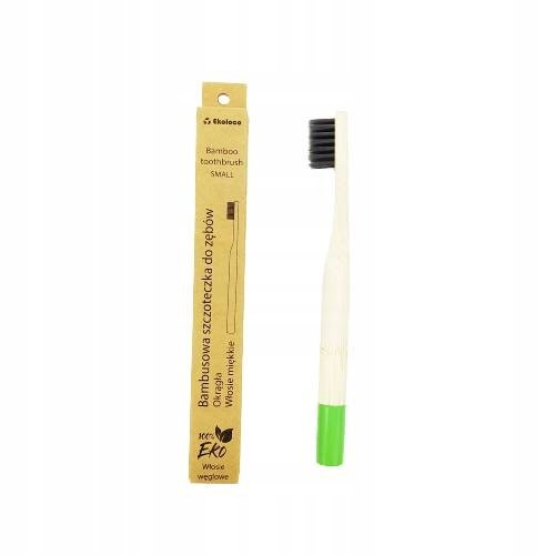 Маленькая бамбуковая зубная щетка с мягкой щетиной, Зеленый EKOLOCO 150 искусственная зубная щетка экологичная бамбуковая зубная щетка с мягкой щетиной зубная щетка с древесным углем для веганов инструмент