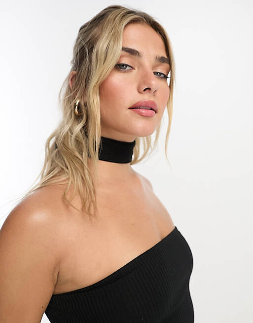 

Черное бандо с галстуком Pull&Bear