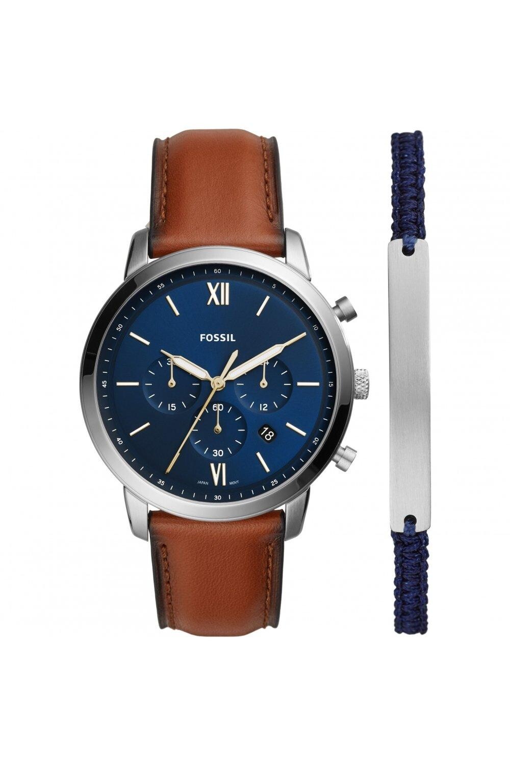 

Модные аналоговые часы Neutra Chrono из нержавеющей стали — Fs5708Set Fossil, синий