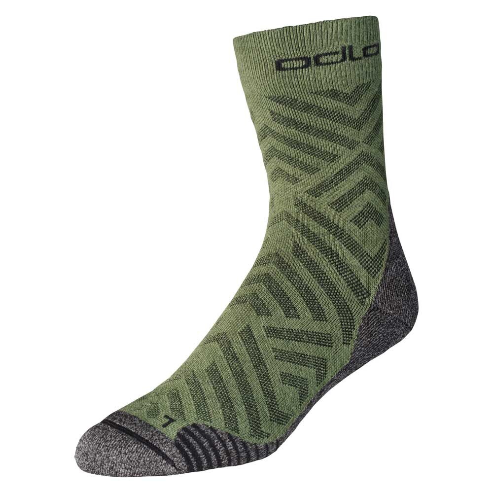 

Носки Odlo Micro Crew Ceramicool Hike Graphic Long, зеленый