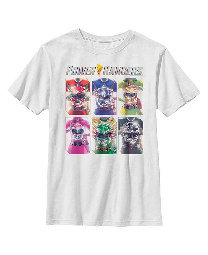 

Детская футболка с изображением шлема Power Rangers для мальчика Hasbro, белый