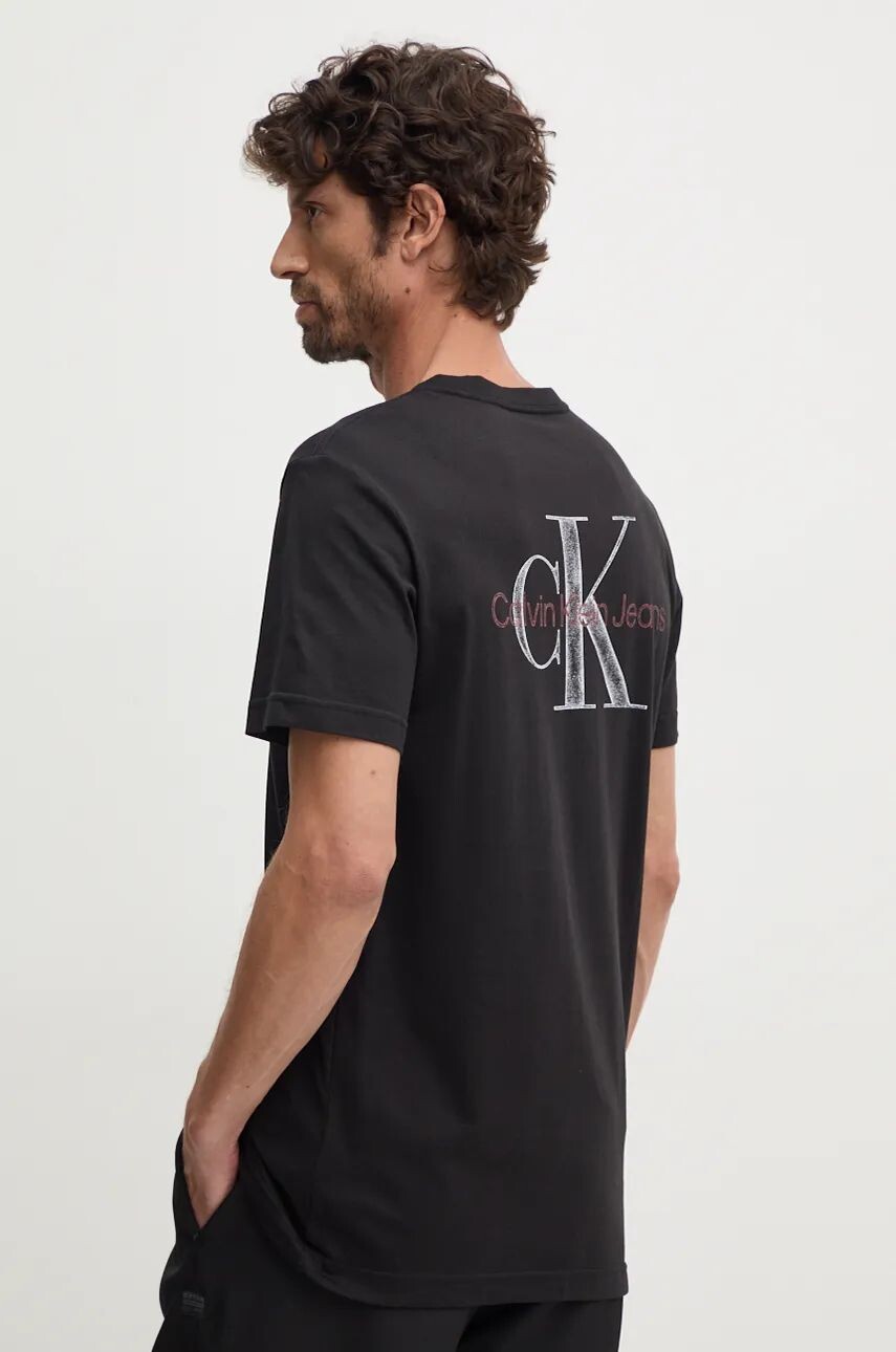 

Хлопковая футболка Calvin Klein Jeans, черный