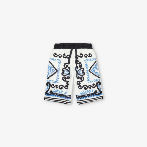 

Хлопковые шорты с принтом бандана и резинкой на талии 5-12 лет Dolce & Gabbana, цвет dg marina f.azzurro