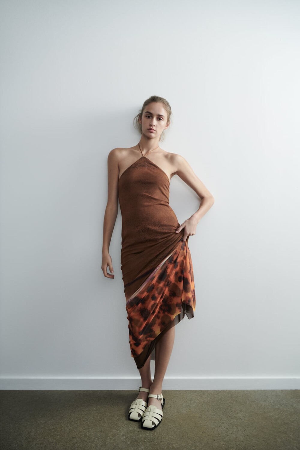 

Платье из тюля ZARA, хаки