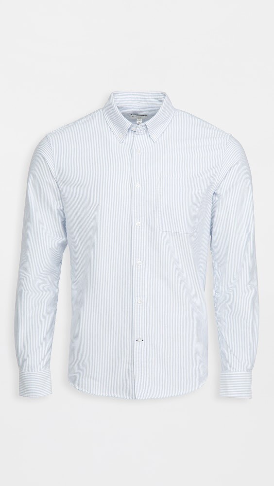 

Рубашка Club Monaco Long Sleeve Stripe Oxford, синий