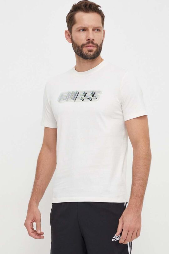 

Хлопковая футболка Guess, бежевый