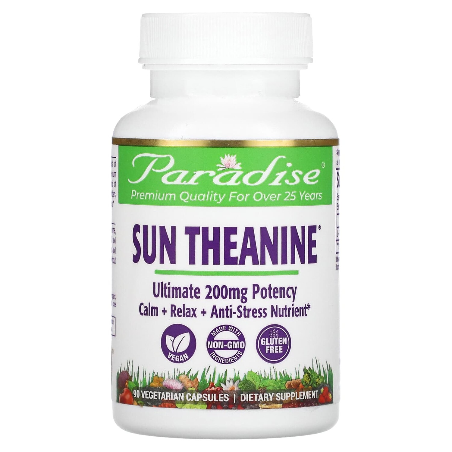 

Sun Theanine, 200 mg, 90 Vegetarian Capsules, Paradise Herbs