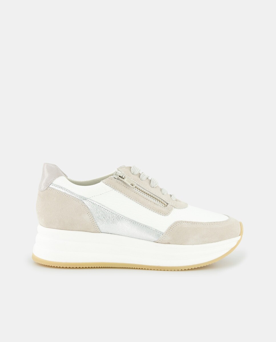

Женские кожаные кроссовки на молнии - Comfort Line Latouche, белый