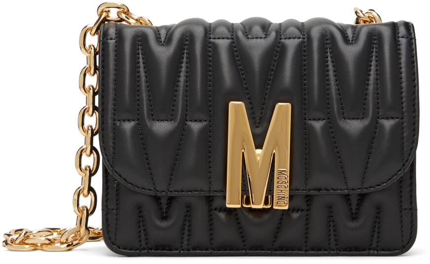 

Черная стеганая сумка на плечо 'M' Moschino