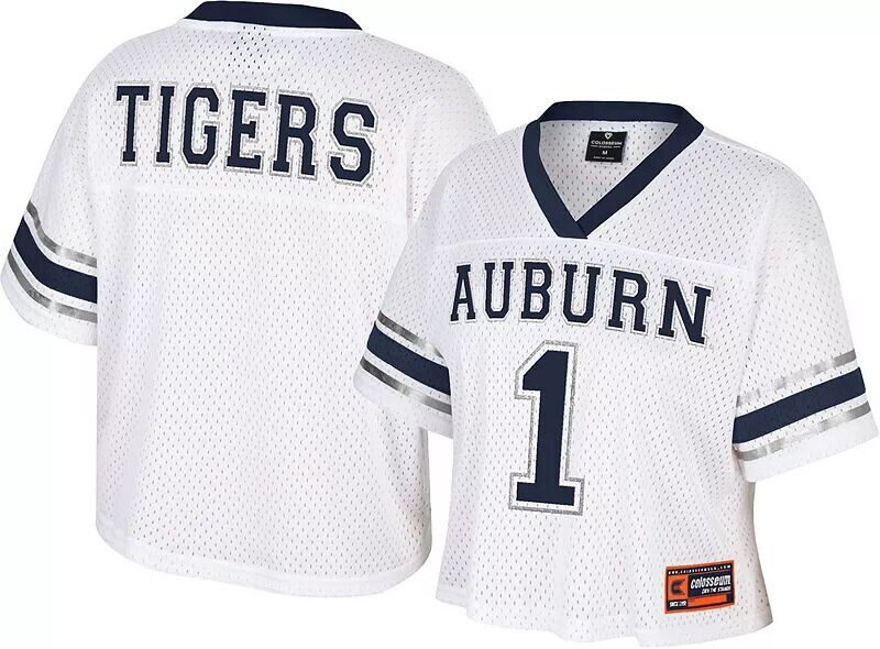 

Colosseum Женское белое укороченное джерси Auburn Tigers