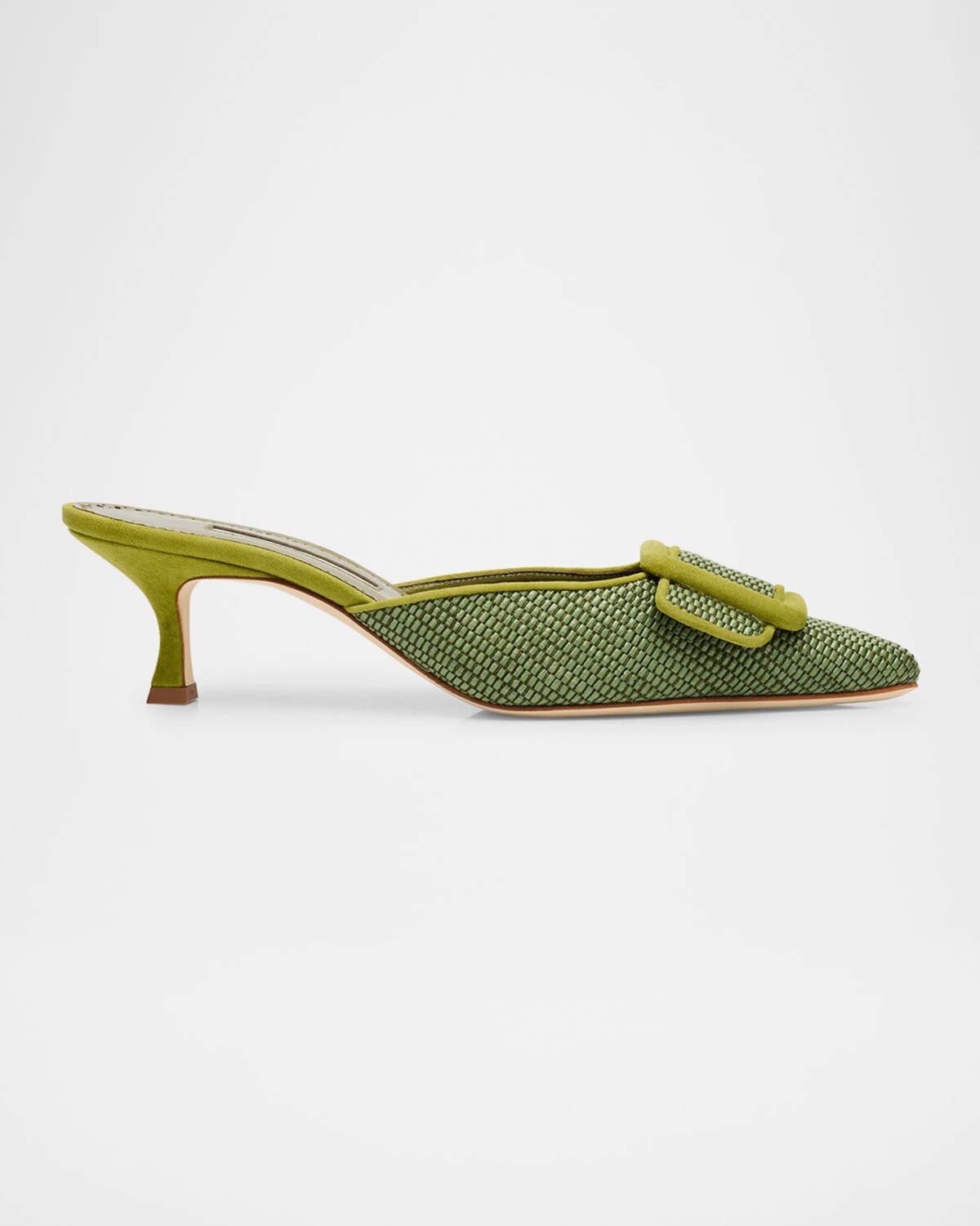 

Туфли-мюли Maysale с тканой пряжкой Manolo Blahnik, темно-зеленый
