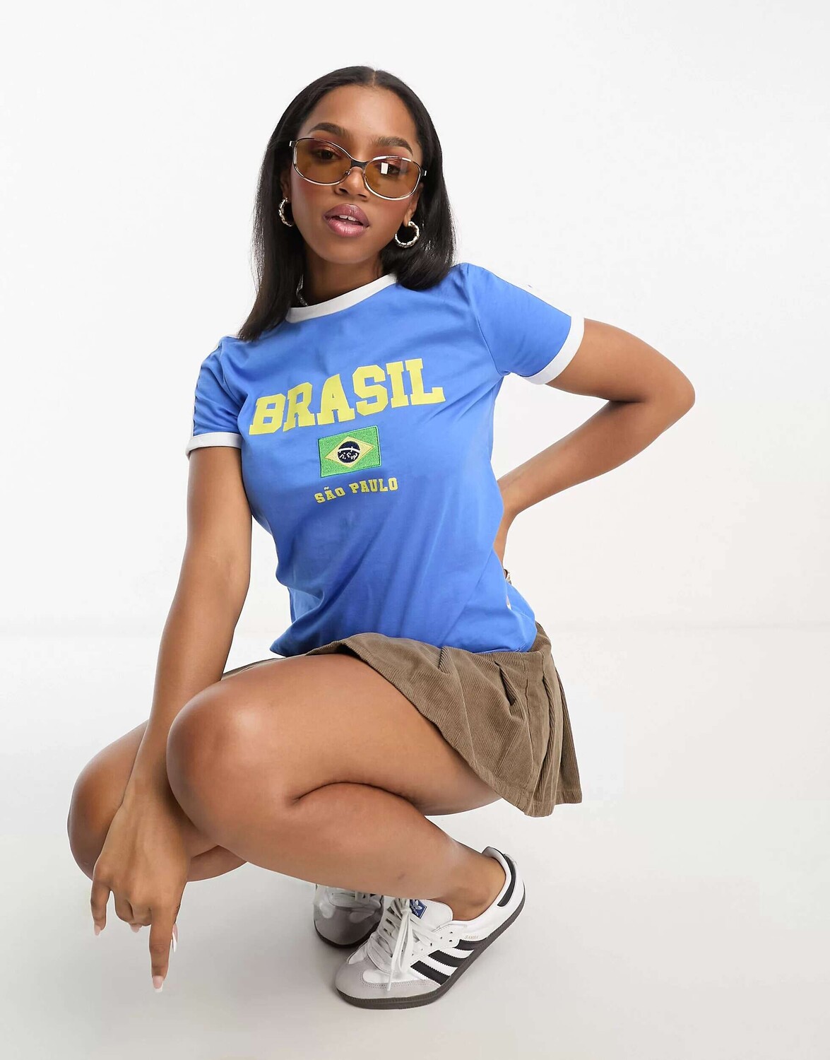 

Синяя футбольная футболка Stradivarius brasil, Синий