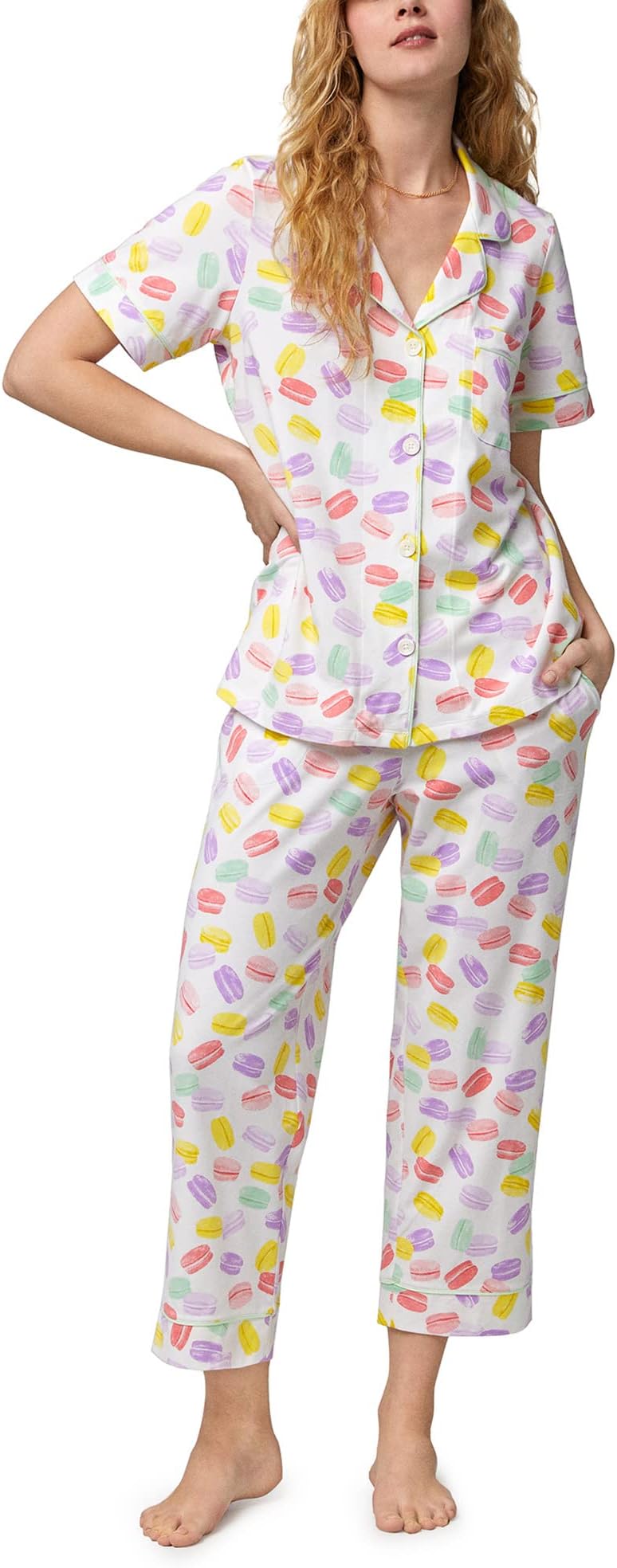 Укороченная пижама с короткими рукавами Bedhead PJs, цвет Macarons