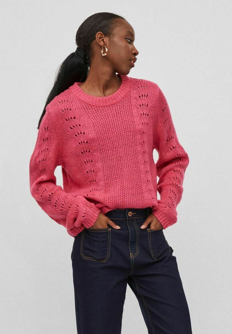

Свитшот VILA DETAILREICHER, цвет fandango pink
