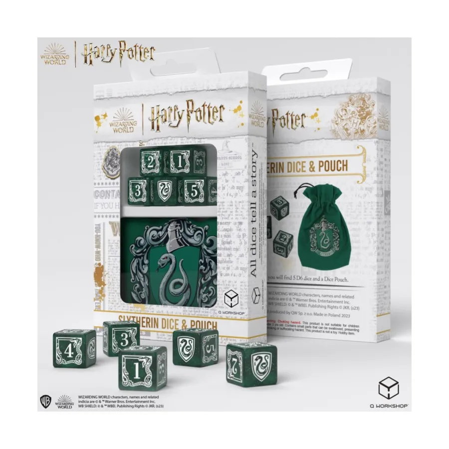 

Набор Poly — кубики и мешочек Слизерина (5), Harry Potter Dice