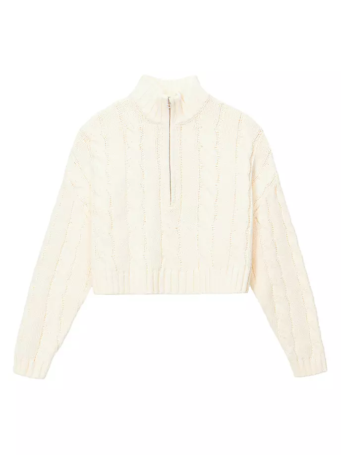 

Укороченный свитер вязки в рубчик Hampton Staud, слоновая кость, Бежевый