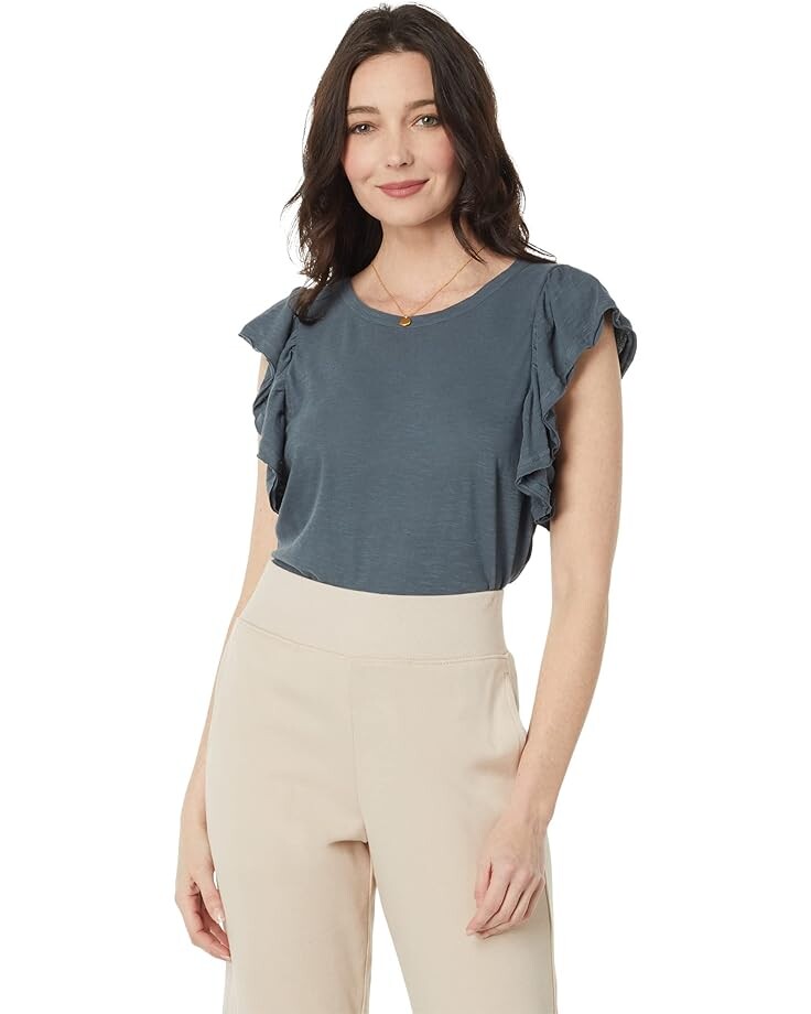 

Футболка PACT Tissue Slub Femme Ruffle, цвет Ore