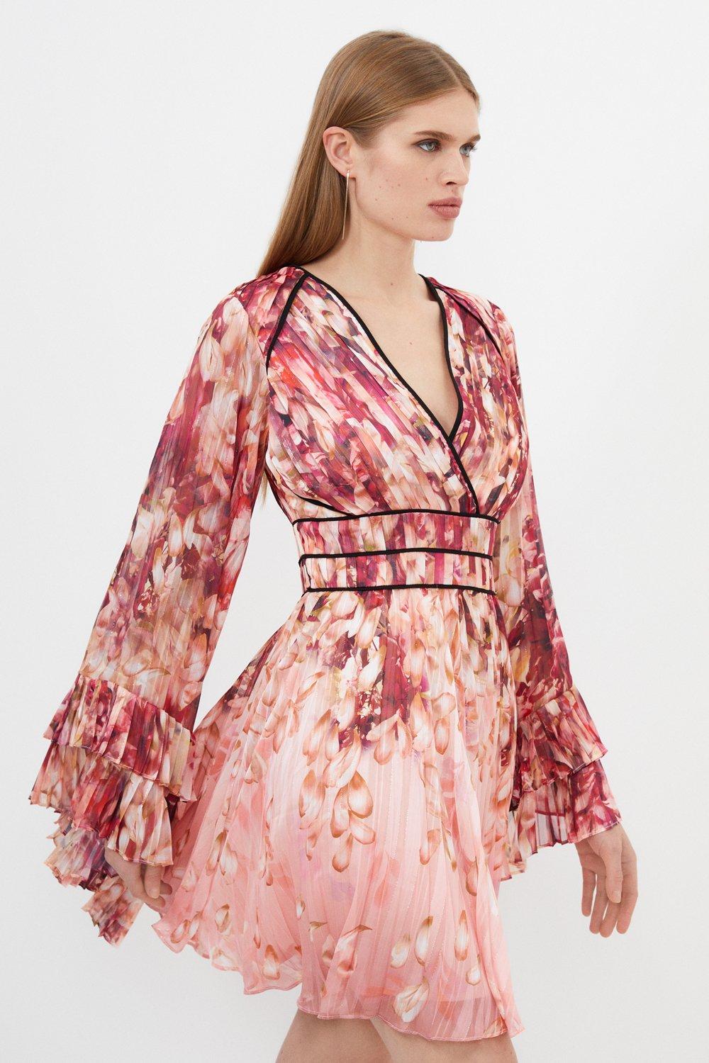 Тканое платье миди-кимоно с цветочным принтом Karen Millen, розовый inspire платье кимоно удлиненное белый