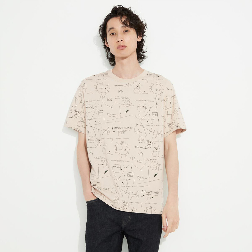 

Футболка Uniqlo ARCHIVE унисекс с принтом и короткими рукавами, светло-бежевый