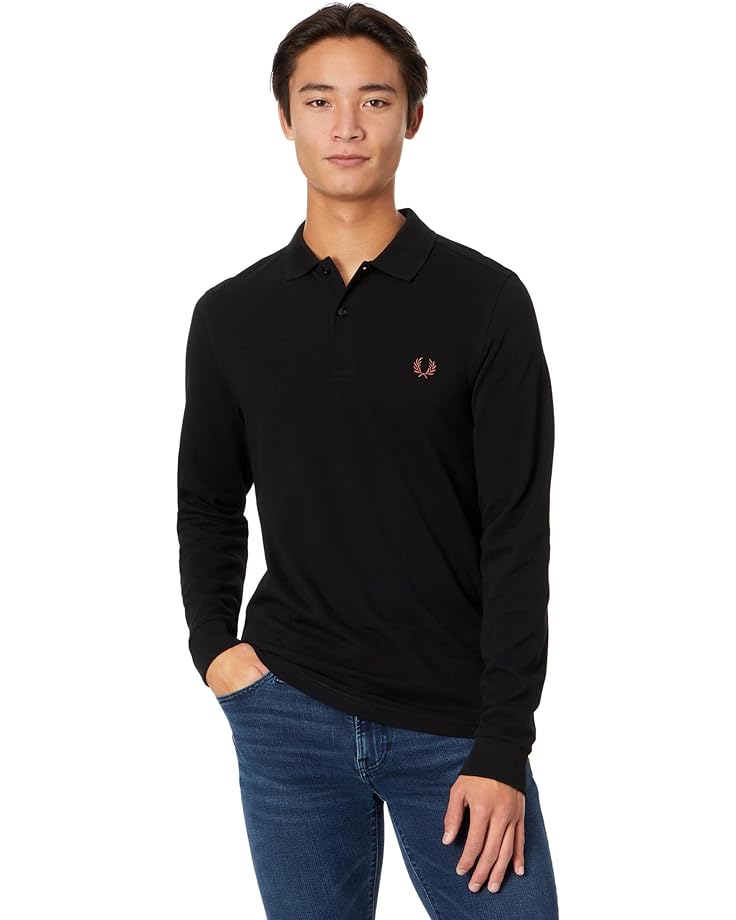 Рубашка Fred Perry Long Sleeve Plain Fred Perry, цвет Black/Whisky Brown поло fred perry long sleeve plain цвет black