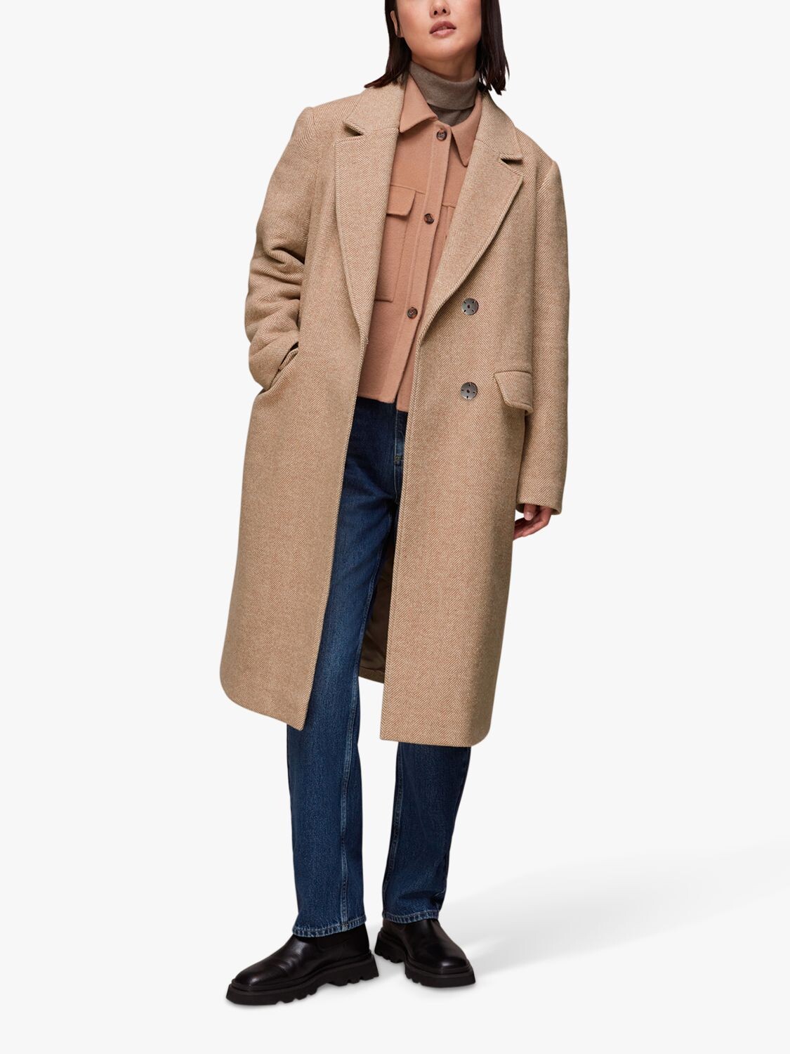 

Умное пальто Whistles Herringbone, Овсянка