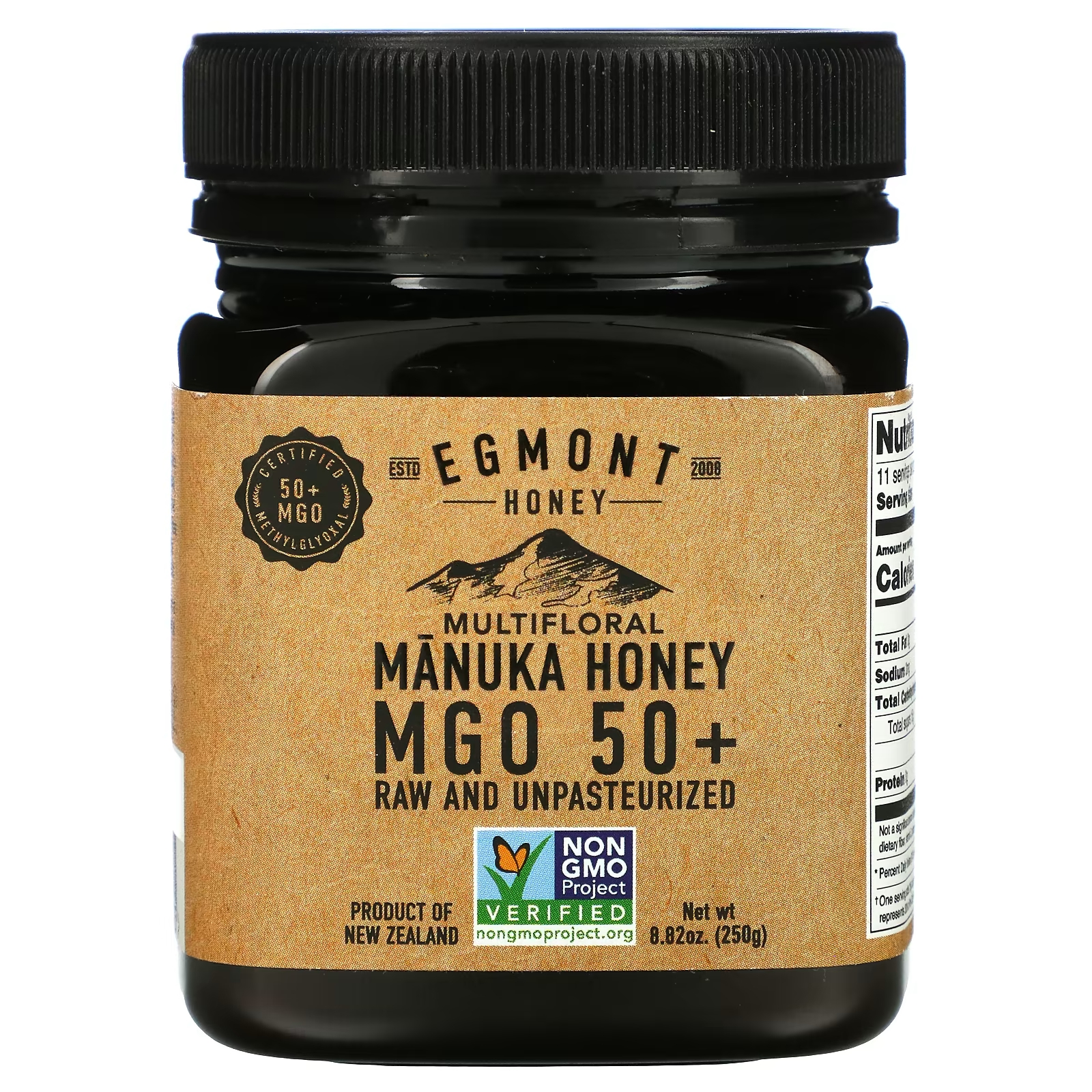 Egmont Honey Разноцветный мед манука необработанный и непастеризованный MGO 50+ 250 г (8,82 унции)