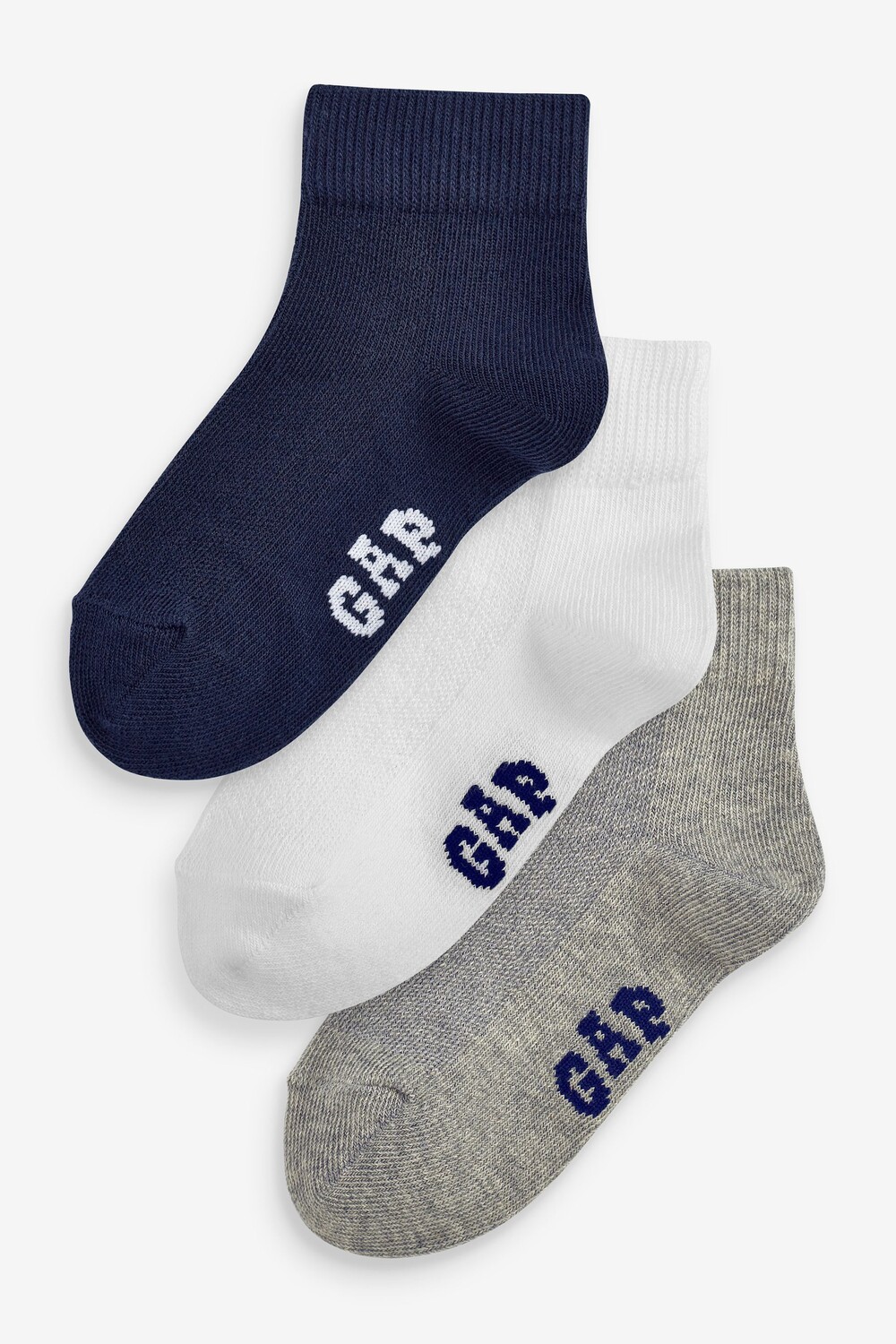 Детские носки с логотипом 3 пары Gap, серый