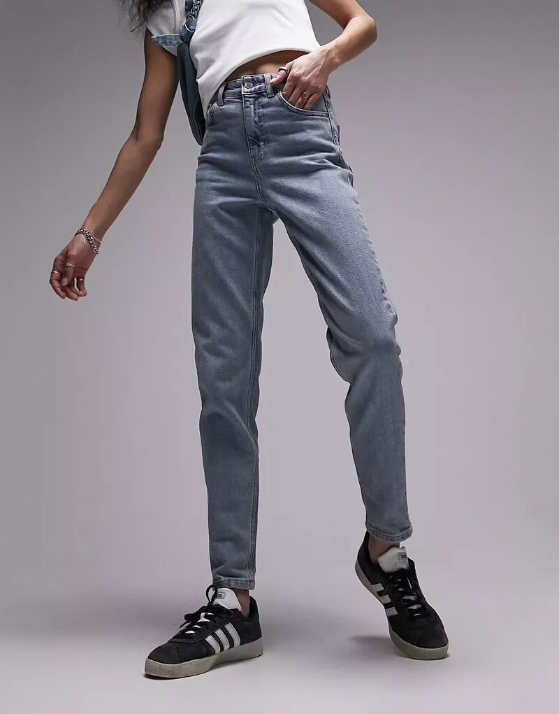 Комфортные эластичные джинсы Topshop с потертостями Mom