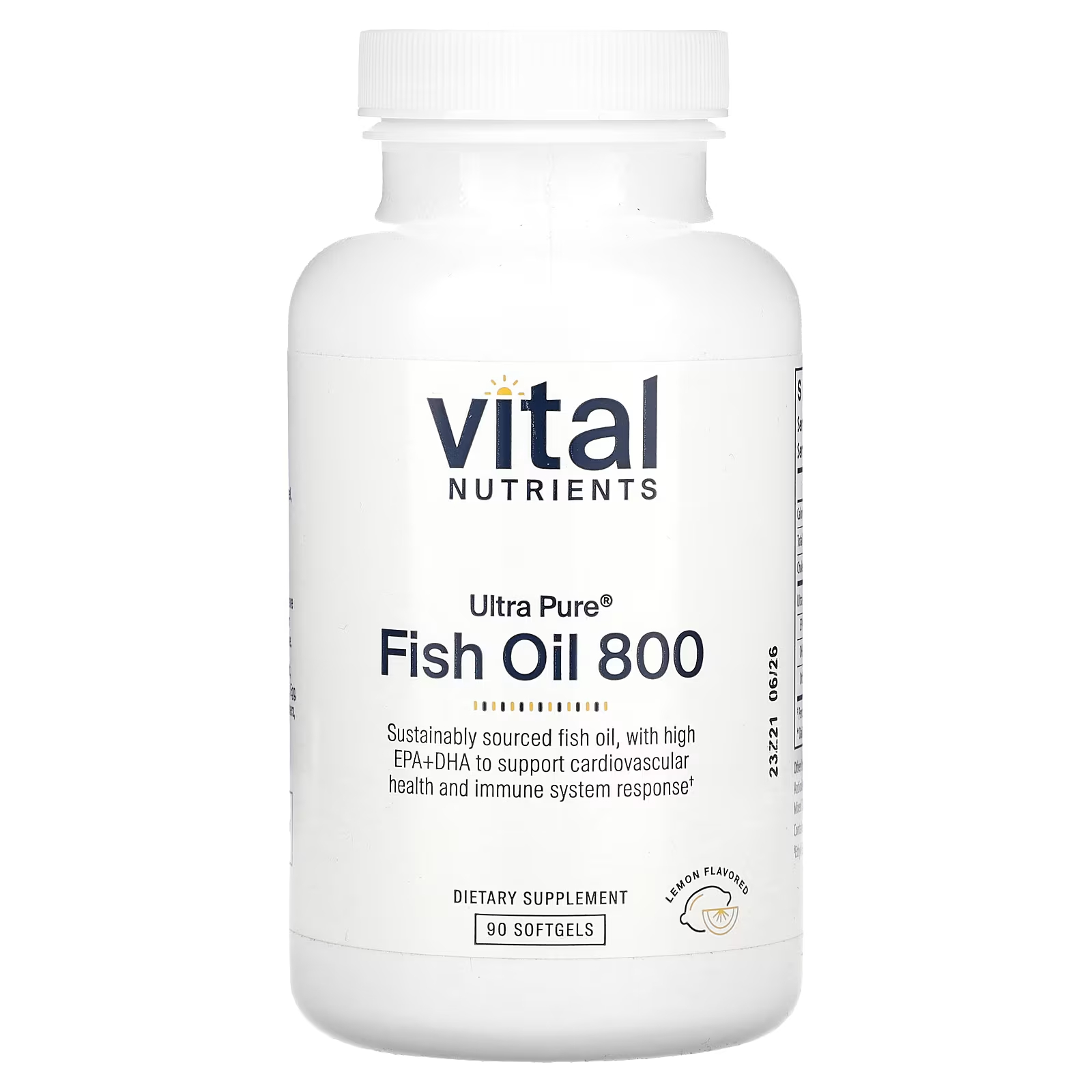 Пищевая добавка Vital Nutrients Ultra Pure Fish Oil 800 лимон, 90 мягких таблеток