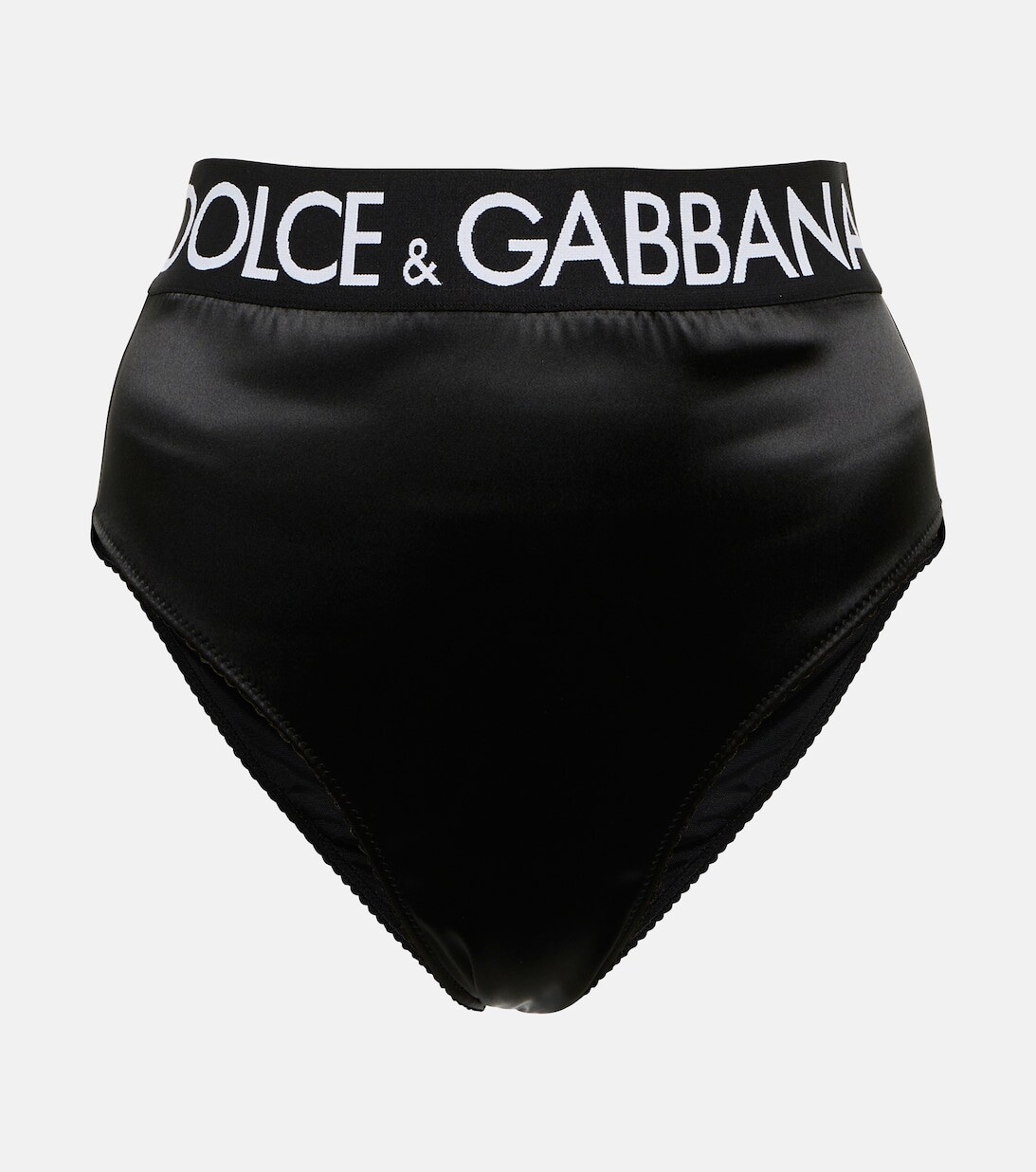 

Атласные трусы с высокой посадкой DOLCE&GABBANA, черный