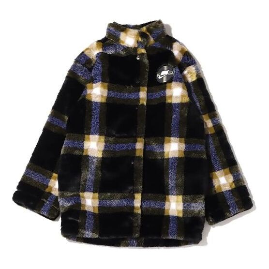 

Куртка Nike Suede Plaid Stand Collar logo Jacket Purple, фиолетовый