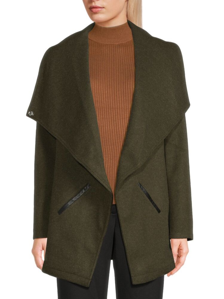 

Кардиган с открытым передом и воротником-водопадом Saks Fifth Avenue, цвет Dark Olive