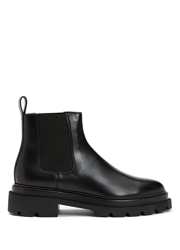 

Черные эластичные женские кожаные ботинки Santoni