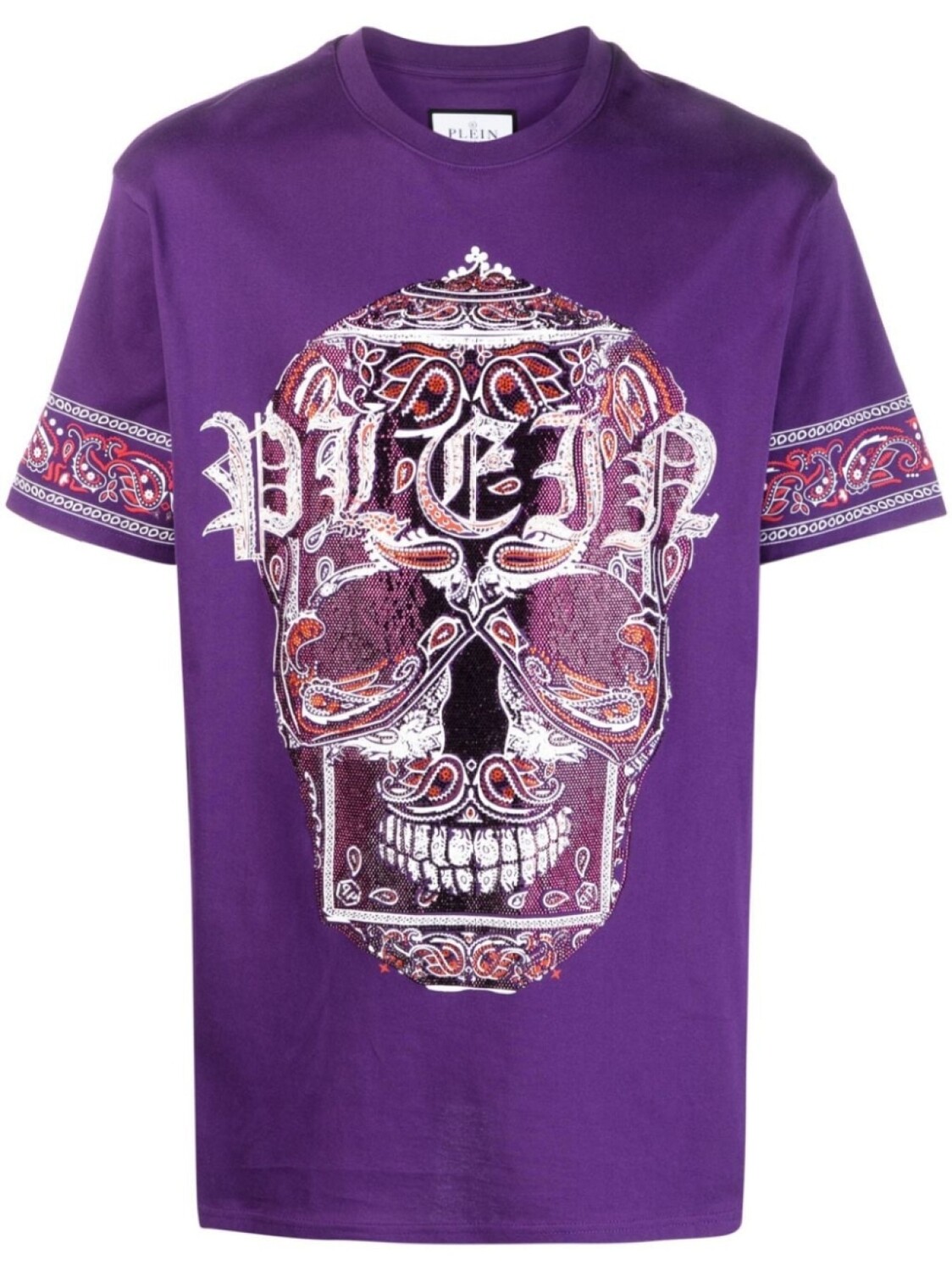 

Philipp Plein футболка с принтом Skull, фиолетовый