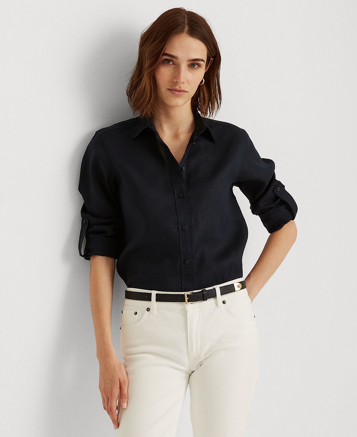 Льняная рубашка Lauren Ralph Lauren кроссовки polo ralph lauren jogger leather white black