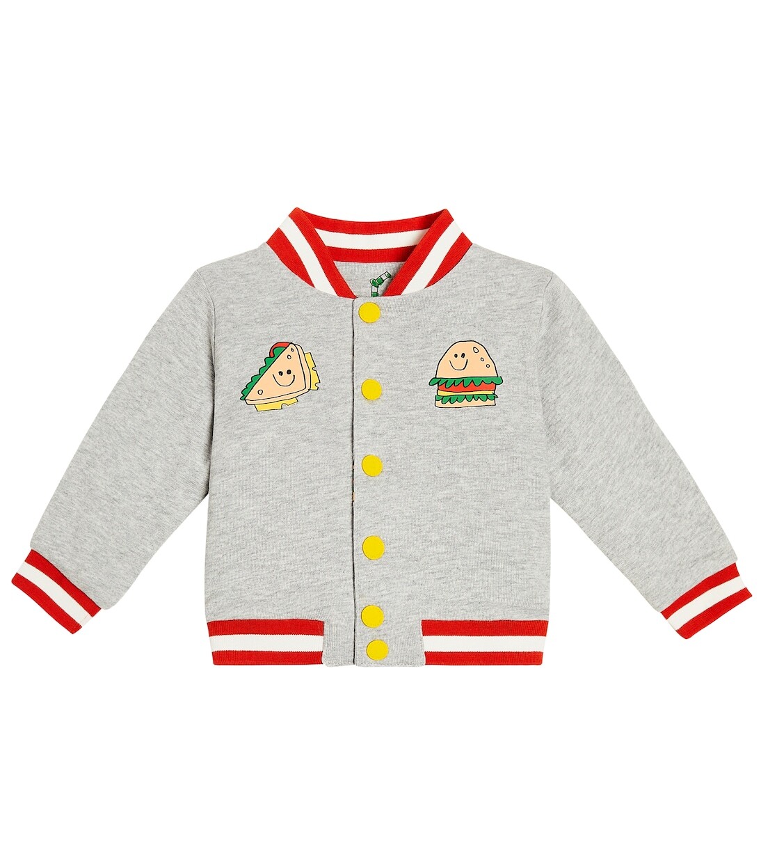 

Кардиган из хлопкового джерси с принтом Stella Mccartney Kids, серый