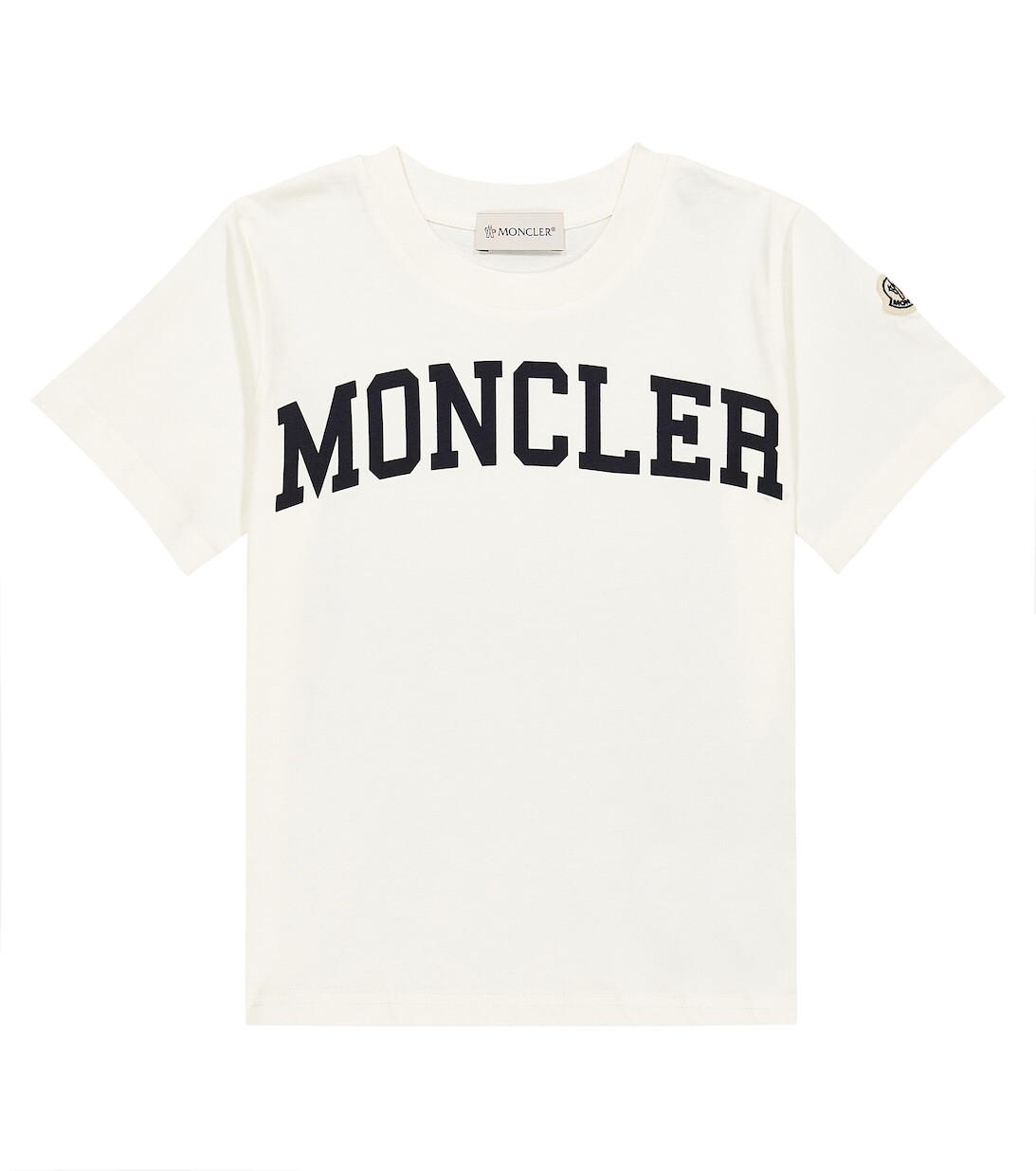 

Футболка из хлопкового джерси с принтом Moncler Enfant, белый
