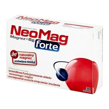 Форте Магний и витамин B6 от стресса, перегрузки и концентрации 30 таблеток, Neomag