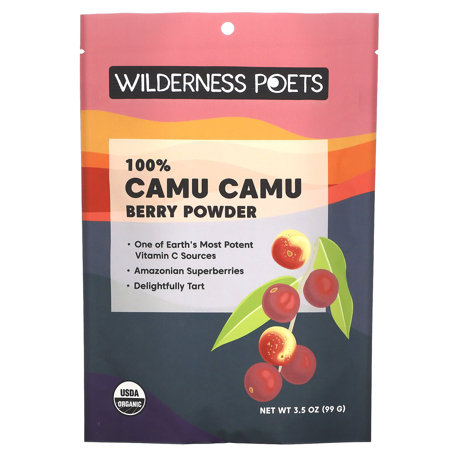 

Порошок из органических ягод каму-каму, 99 г (3,5 унции), Wilderness Poets