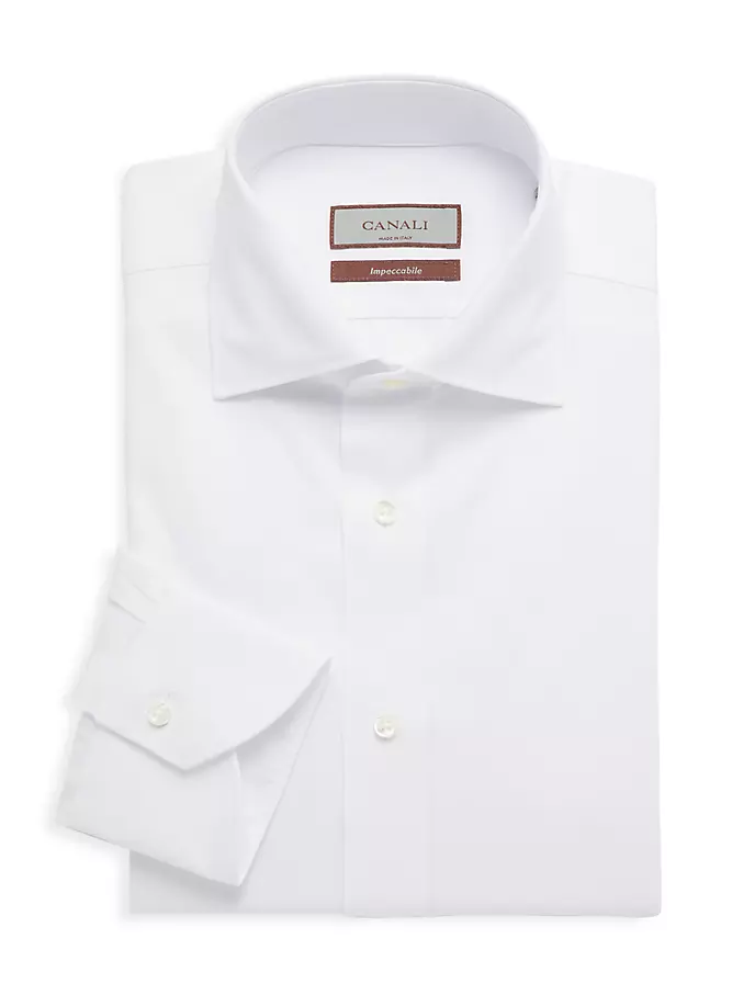 цена Классическая рубашка из поплина Canali, белый