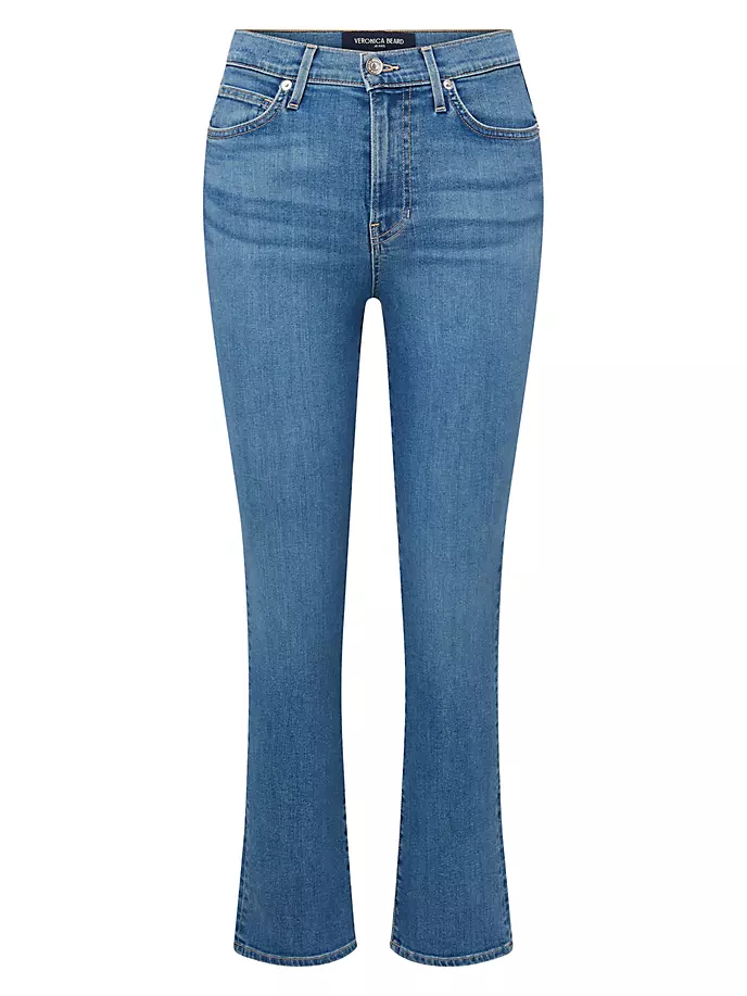 Укороченные расклешенные джинсы Carly Veronica Beard, цвет bright lakeshore