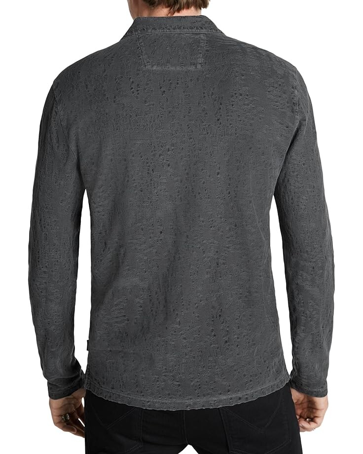 

Поло John Varvatos Adam Long Sleeve Polo in Freeform Jacquard K6405Z4, цвет Iron Grey