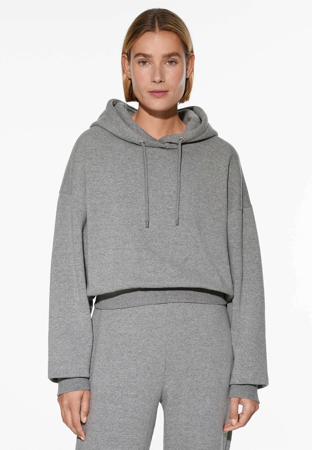 

Толстовка Warm Interior Crop Logo OYSHO, цвет grey