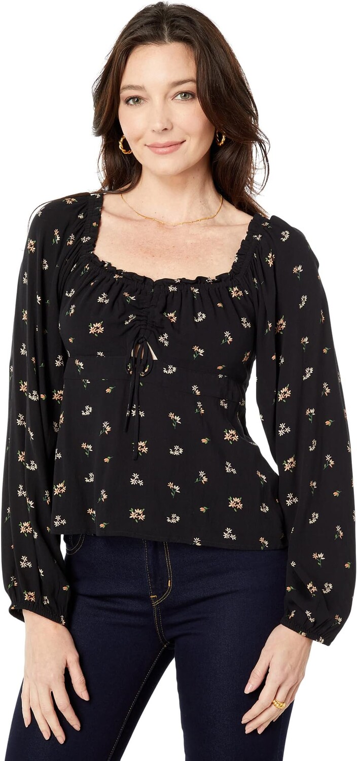 

Топ с длинными рукавами и принтом Lucky Brand, цвет Black Multi