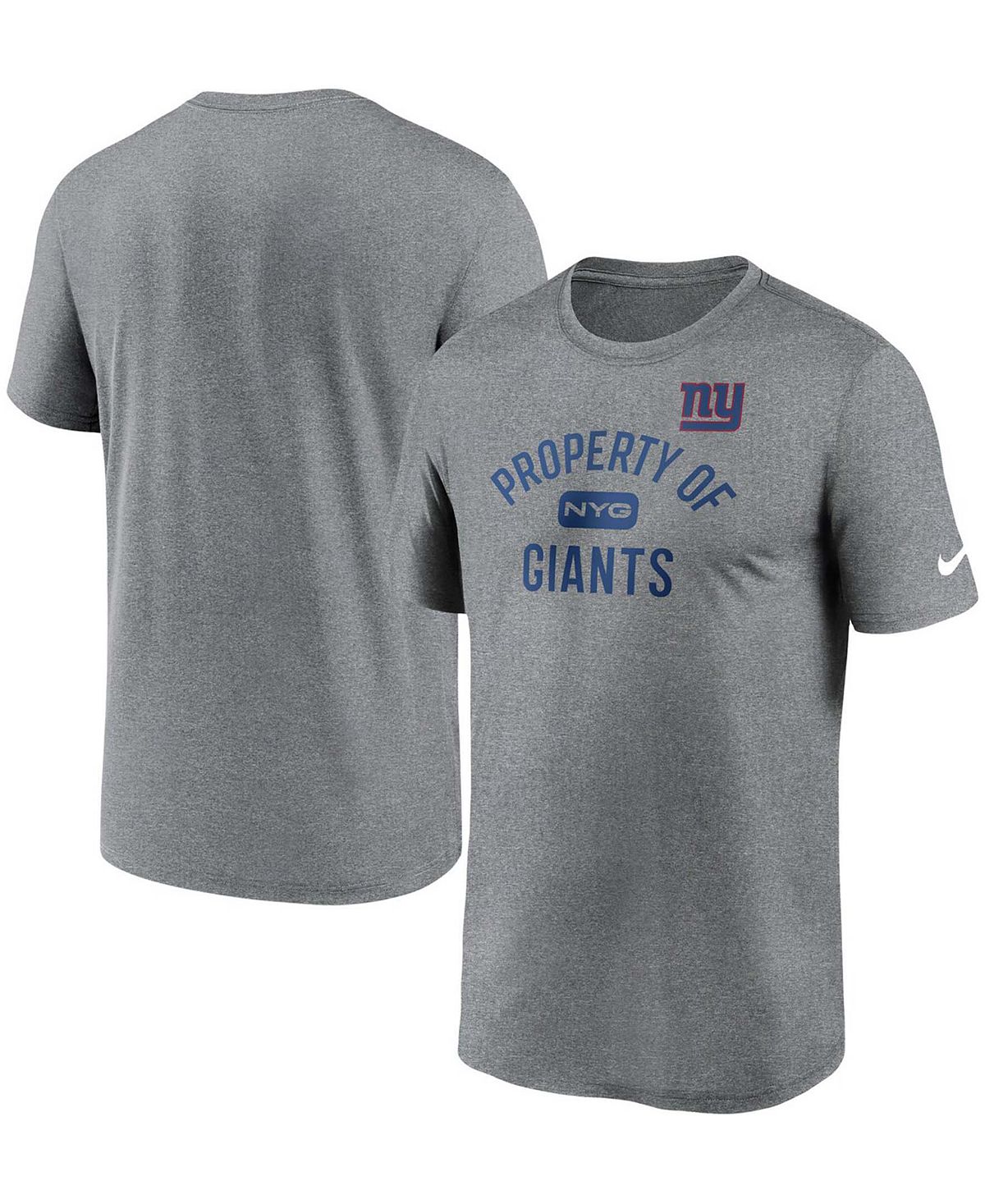 

Мужская футболка цвета Heather Charcoal New York Giants Property Of Legend Performance Nike