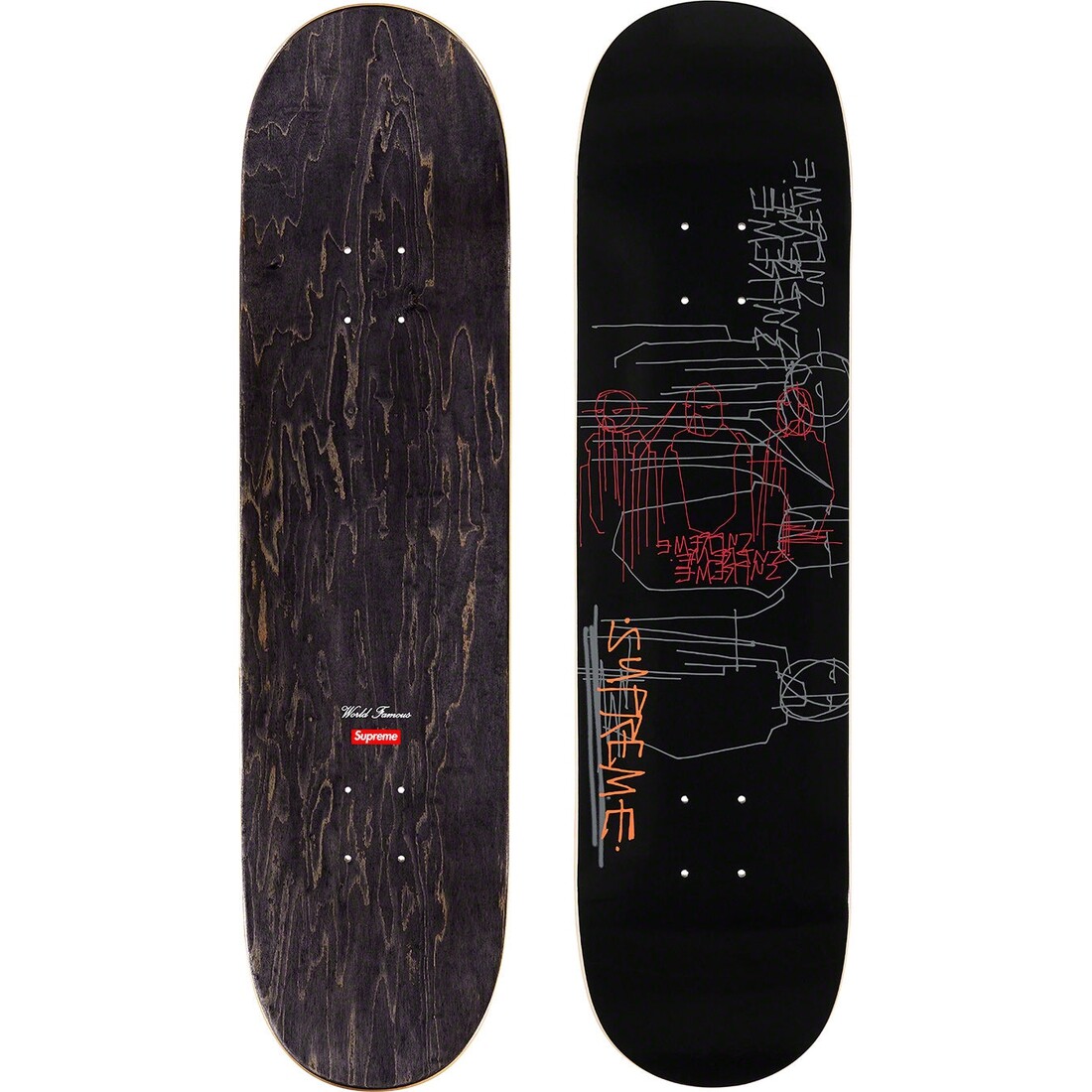 

Скейтборд Supreme, черный / кремовый