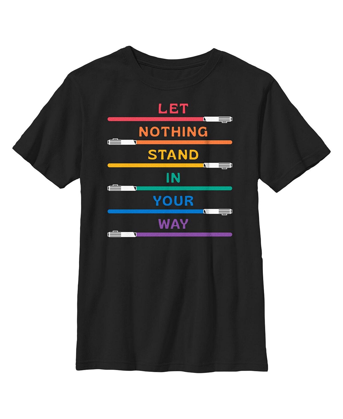

Детская футболка Star Wars Pride Rainbow Lightsabers «Пусть ничто не встанет на твоем пути» для мальчика Disney Lucasfilm