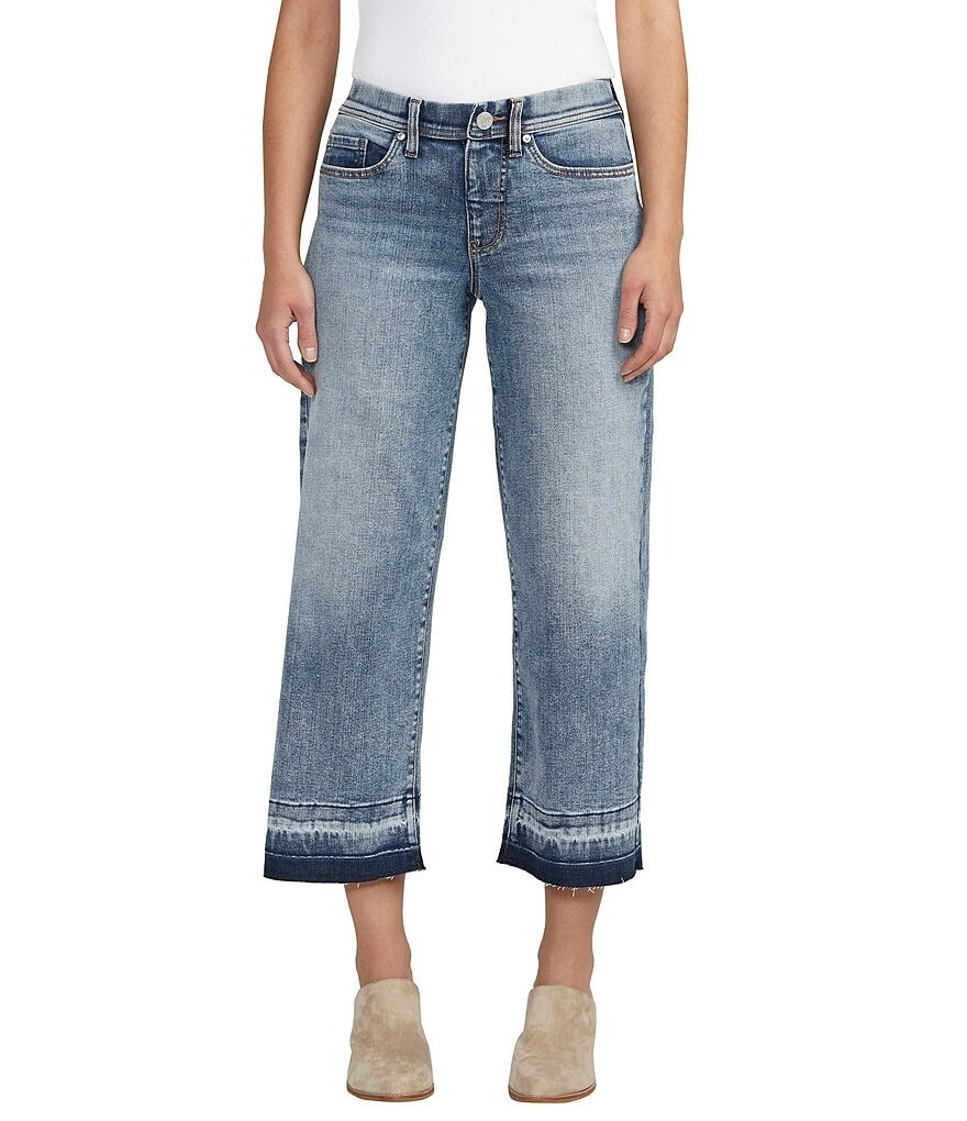 

Jag Jeans Ava Укороченные джинсы со средней посадкой и широкими штанинами, синий