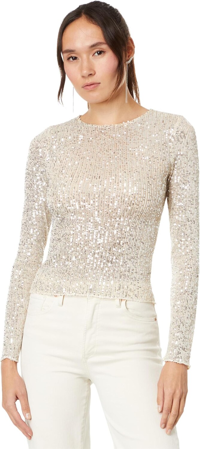 

Трикотажный топ с пайетками Lucky Brand, цвет Champagne